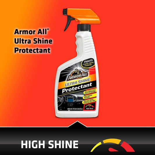 Armor All Interior Car Cleaner Spray Bottle, Protectant Cleaning for Cars, Truck, Motorcycle, Ultra Shine, 16 Fl Oz, Pack of 6, 10345