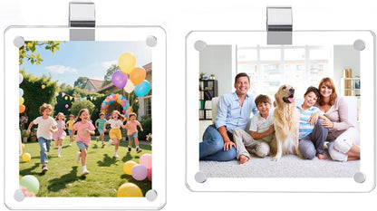 2 Pack Magnetic Car Visor Photo Holder – Personalized Acrylic Clip for Family, Pets, Travel Pictures – Easy Snap-On Car Accessory for Sun Visor (2 Pack, 2.4''x3.5'')