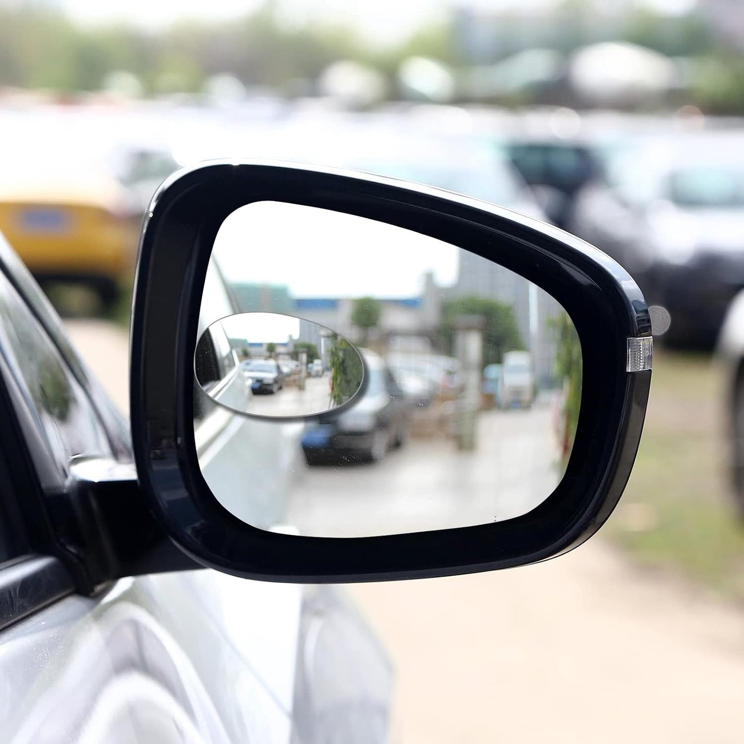 2 pcs Blind Spot Mirrors, 2" Round HD Glass Convex 360° Wide Angle Side Rear View Mirror with ABS Housing for Cars SUV and Trucks, Black, Pack of 2