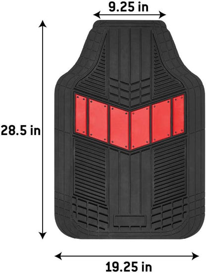 Motor Trend DualFlex™ Rubber Car Floor Mats All Weather Waterproof 4-Piece Sporty Two-Tone Design Car Mats Full Set - Universal Trim-to-Fit Floor Mats for Car, SUV, & Trucks - Car Carpet Protector