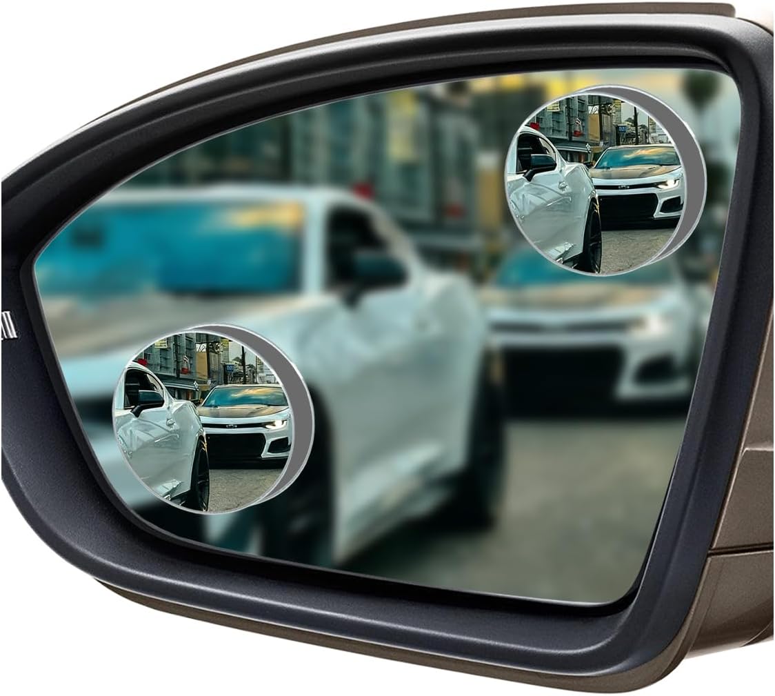 2PCS Heart Shaped Car Blind Spot Mirrors, HD Glass Wide Angle Side Mirrors for Enhanced Safety, Adjustable Frameless Rear View Mirror, Universal Car Exterior Accessories(Heart)