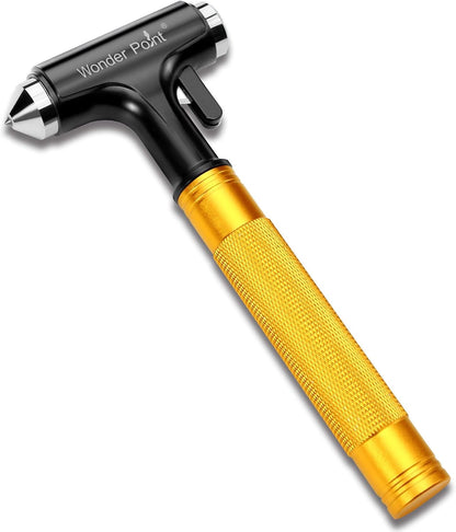 Premium Car Glass Breaker with Seat Belt Cutter - Automotive Safety Hammer - Emergecy Escape Tool, Car Autoaccessory Metal Window Hammer, Vehicle Hard Aluminium Alloy Head Design(Silver)