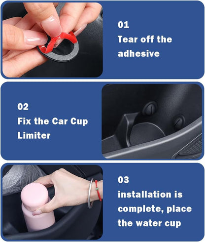 2026 Latest Car Cup Holder Insert/Holder Position Limiter - Anti Shake Silicone Car Coasters Bottle Stabilizers with Self-Adhesive - Car Must Haves Cup Holder Inserts for Car Truck SUV (6PCS)