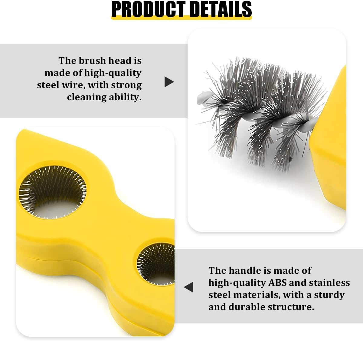4 in 1 Car Battery Cleaning Brush, Anti-Corrosion Vehicle Battery Terminal Cleaner with Steel Wire, Auto Power Terminal Machine Parts Cleaning Tools, Universal for SUV RV Truck (Black)