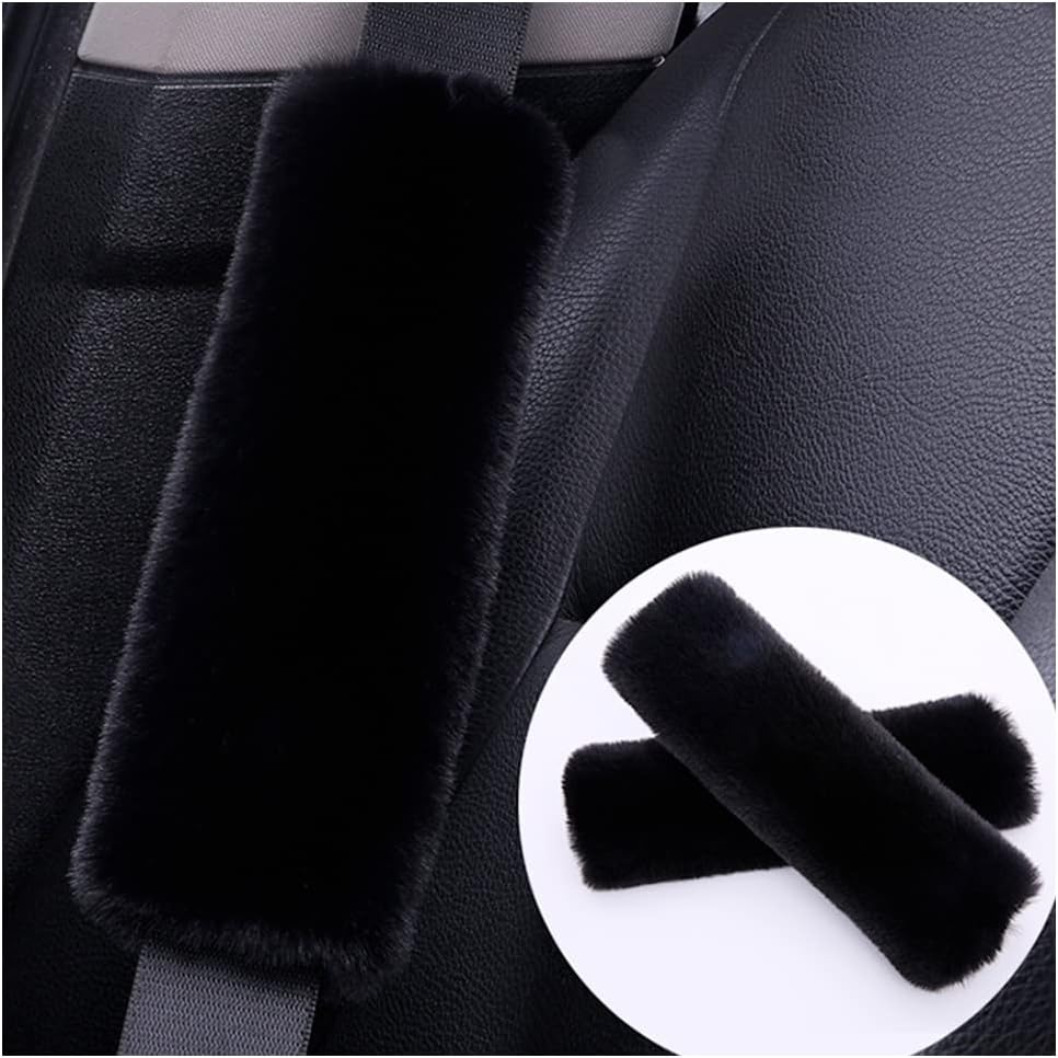 2PCS Fluffy Car Seatbelt Covers - Soft&Comfortable Plush Seat Belt Cushion Protects Shoulder - Universal Seat Belt Covers for Adults or Children Fits Car Truck SUV Van RV (Pink/2pcs)