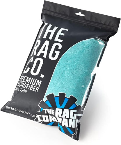 The Rag Company - Eagle Edgeless 450 (6-Pack) Professional Korean 70/30 Blend Super Plush Microfiber Detailing Buffing Polishing Drying Towels for Cars 16x16 in, Teal Blue
