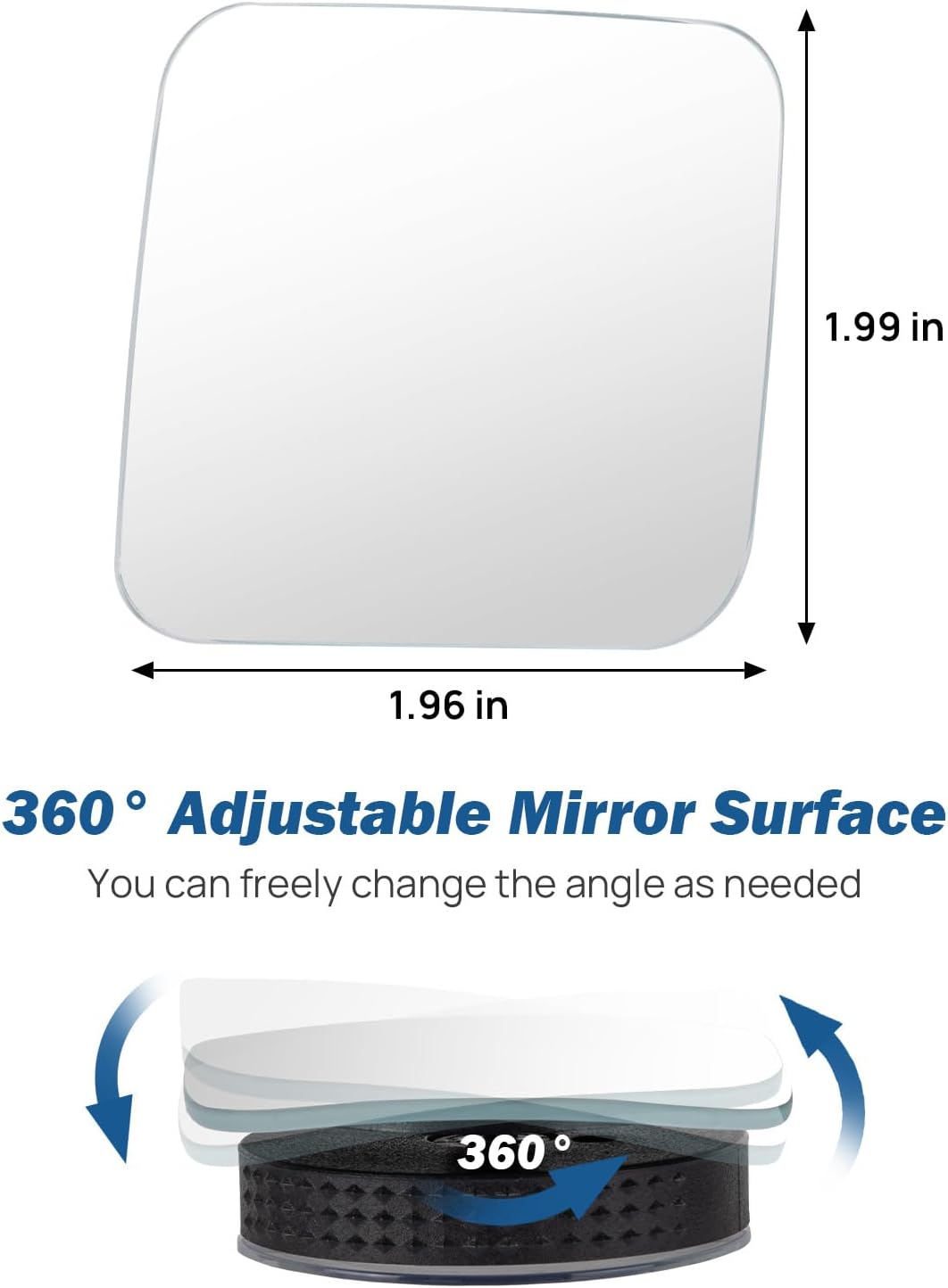 JOYTUTUS Blind Spot Mirror 2 Pack HD Frameless Convex Glass for Wide Angle View and Safer Lane Changing Compatible with Cars SUVs Trucks RVs Easy Stick On & Long Lasting Durability