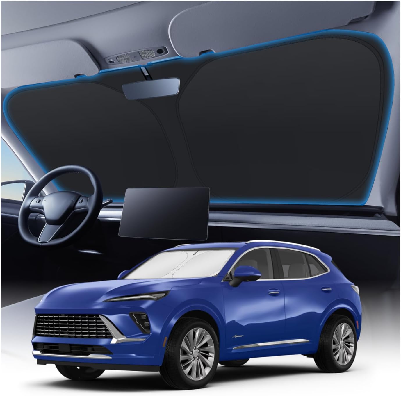 KUST Windshield Sun Shade for Toyota RAV4 2019-2022 2023 2024 2025 2026 Window Accessories Shade Sun Visor Cover Foldable Block UV Rays - Colors D
