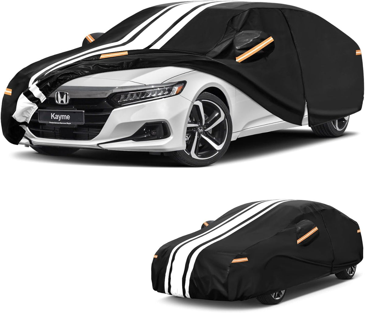 Kayme Heavy Duty Car Cover Custom Fit for BMW 3 Series 320i 325i 328i 330i 335i (1982-2026), Outdoor Full Exterior Cover with Tape and Towel, Rain Snow Sun UV Protection. - Colors A