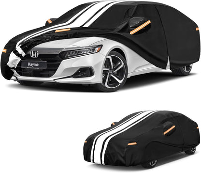 Kayme Heavy Duty Car Cover Custom Fit for BMW 3 Series 320i 325i 328i 330i 335i (1982-2026), Outdoor Full Exterior Cover with Tape and Towel, Rain Snow Sun UV Protection. - Colors A