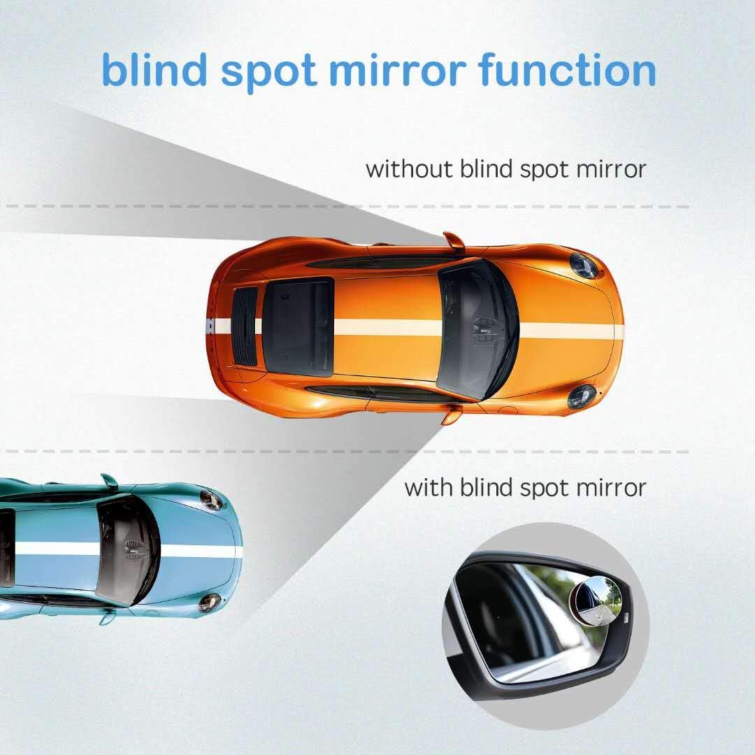 CUNCUI 2pcs Fan Shaped Blind Spot Mirror, 360 Degree Adjustabe HD Glass Blind Spot Mirrors, Frameless Convex Rear View Mirror, for any Car, Van, Suv and Trucks.