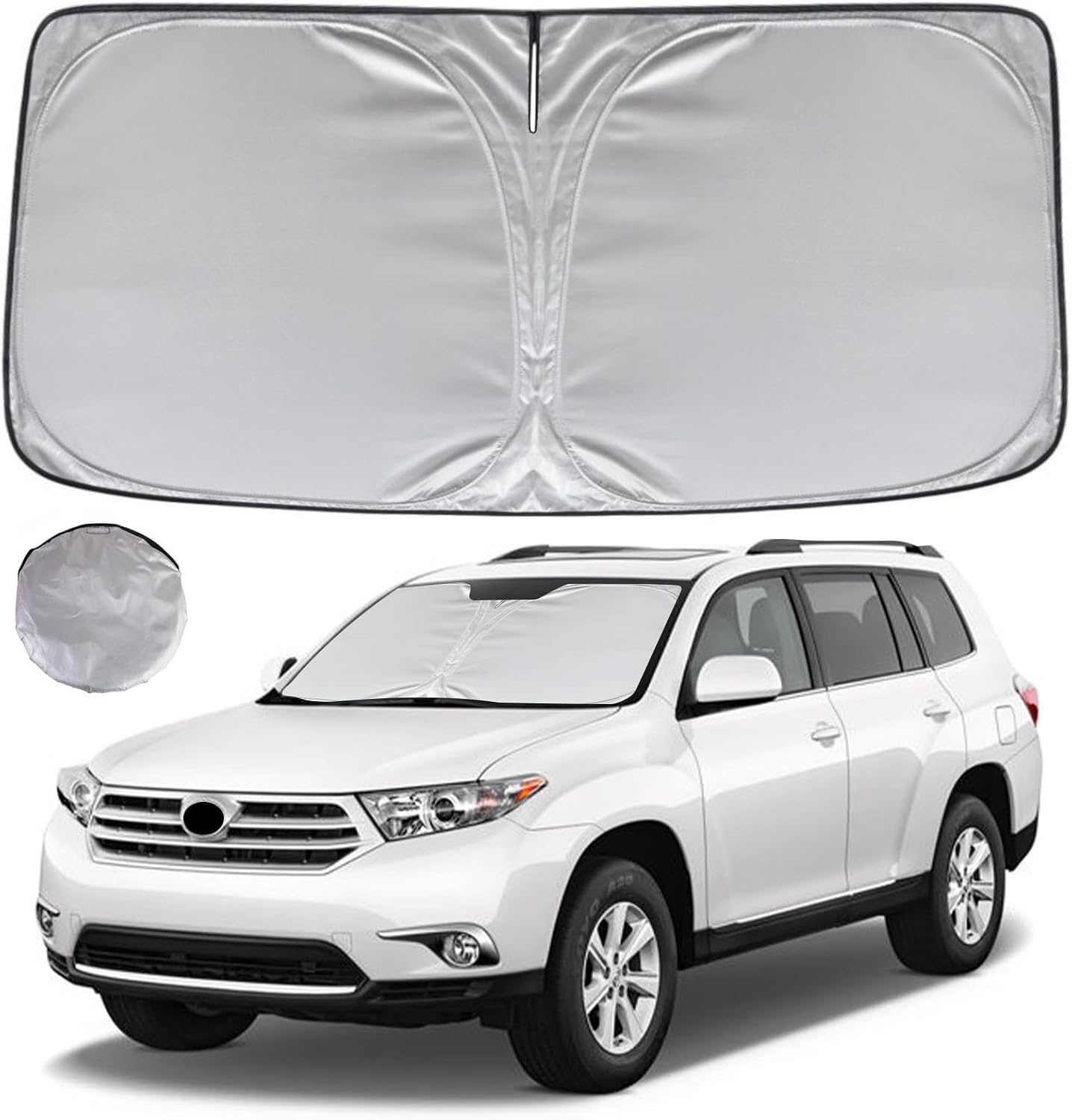 KAYZT Windshield Sun Shade for 2019-2025 2026 Chevy Silverado 1500 /GMC Sierra 1500 2500HD 3500HD Foldable Sunshade Front Window Custom Fit Car Accessories - Colors A