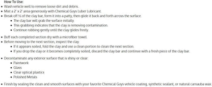 Chemical Guys Clay Bar Kit, Medium Duty with Luber Synthetic Lubricant – Removes Embedded Dirt, Restores Smooth Paint, Preps for Wax and Sealant - Safe for Cars, Trucks, SUVs, 16 oz, 2 Items