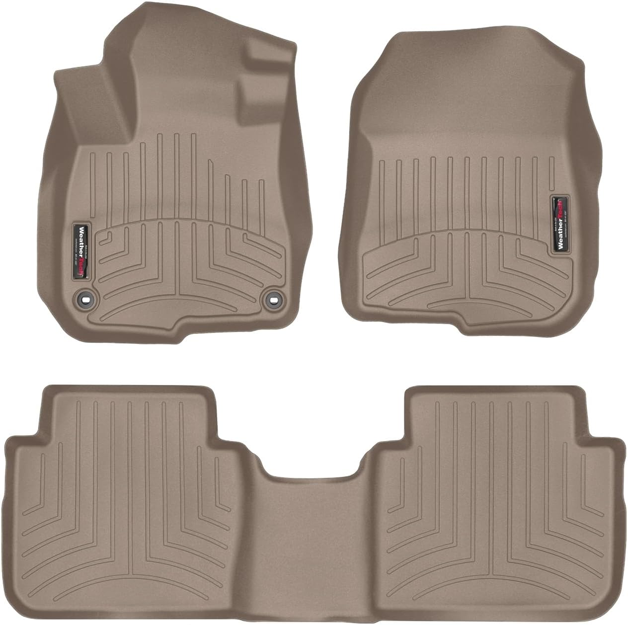 WeatherTech FloorLiners Custom Fit for 2017-2022 Honda CR-V, 2020-2022 CR-V Hybrid - 1st & 2nd Row (441110-1-2), Black