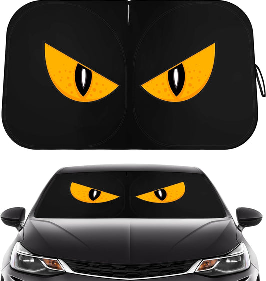 Car Windshield Sun Shade - Reflector Sunshade Offers Ultimate Protection for Car Interior, Cool Reflective Sun Blocker Fits Small Sedans, Mini SUVs