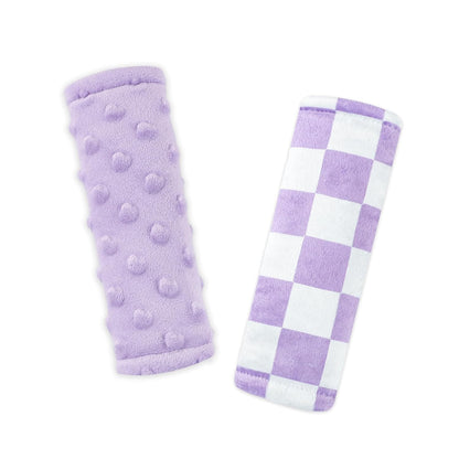 DILIMI Baby Car Seat Belt Covers, 2Pcs Carseat Shoulder Strap Pads, Soft Minky Car Seat Neck Covers, Newborn Car Seat Strap Protectors, Stroller Strap Covers for Baby Kids, Green Checkered