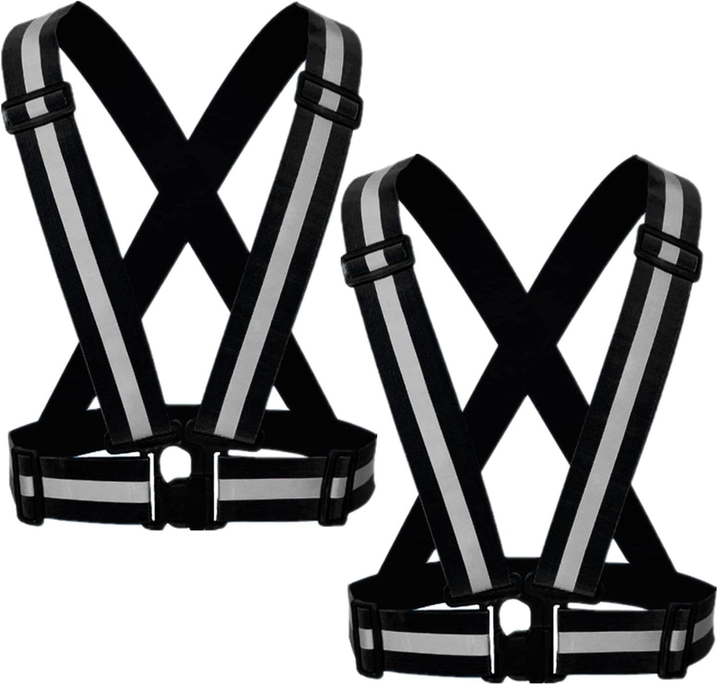 Reflective Strap Safety Vest Gear - 2-10 Pack Adjustable High Visible Reflective Running Gear for Women Men Night