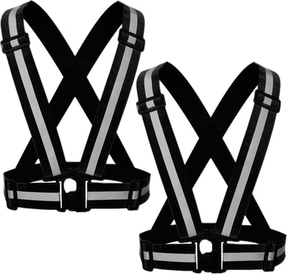 Reflective Strap Safety Vest Gear - 2-10 Pack Adjustable High Visible Reflective Running Gear for Women Men Night