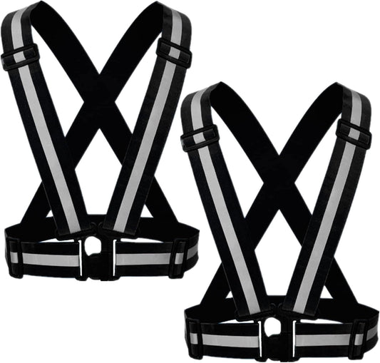 Reflective Strap Safety Vest Gear - 2-10 Pack Adjustable High Visible Reflective Running Gear for Women Men Night