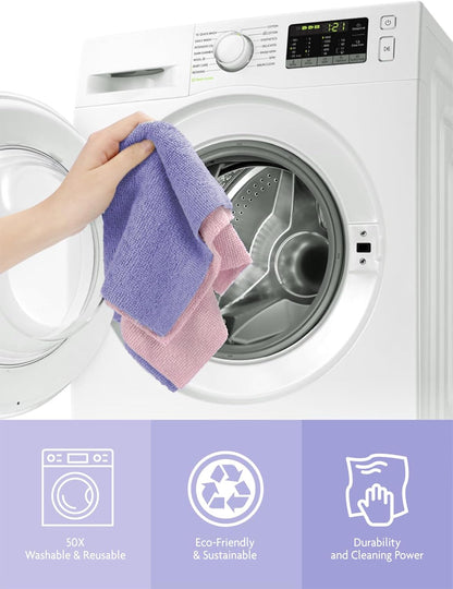 Fantasticlean Microfiber Cleaning Cloth Roll -75 Pack, Tear Away Microfiber Towels, 12" x 12", Reusable, Washable, Scratch Free, Ultra Absorbent for All-Around Cleaning Supplies (DimGray)