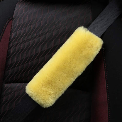 OGLAND Authentic Sheepskin Car Seat Belt Pad,2 Pack Soft Seat Belt Cover for Shoulder Pad Neck Cushion Protector Car Accessories by Genuine Natural Merino Wool (Misty Gray) - Colors B