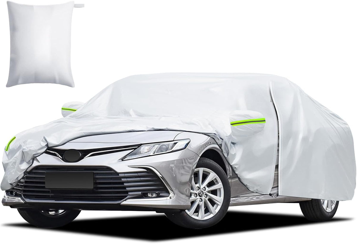 Car Cover Custom Fit for Toyota Corolla 2000-2025, Honda Civic 1991-2025, Waterproof All Weather Full Exterior Cover Rain Sun Protector Car Cover with Door Zipper