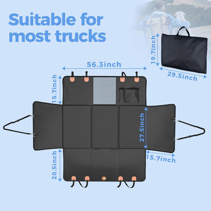 MYJAQI Back Seat Extender for Dogs, Waterproof Dog Car Seat Cover for Back Seat with Hard Bottom, 2026 Upgraded Material, Anti Scratch, Safer, Easy to Use and Clean, Holds 400lbs
