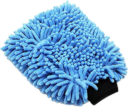 S.M. Arnold Snow White Professional Heavy-Duty Chenille Wash Mitt 8" x 11" - Ultra-Soft, Absorbent, Scratch-Free Car Wash Glove with Cuff, Ideal for Auto Detailing, Car Care, and Home Cleaning