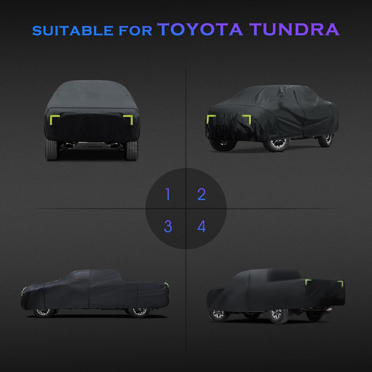 Car Cover Custom Fit for Honda CRV 1997-2025,Toyota RAV4 1996-2025, 6 Layers Truck Cover Waterproof All Weather for Automobiles,Outdoor Full Exterior Cover,Rain, Sun, Wind Protection,Black