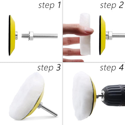 Car Headlight Restoration Kit, 3 Inch Car Polishing Sanding Discs with 1/4 Inch Shank Backing, Scouring Pads, Buffing Sponge, Soft Interface, Woolen Buffer, 41PCS