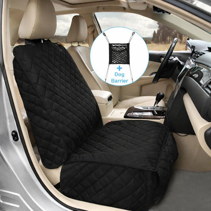 Bark Lover Deluxe Dog Seat Cover for Front Seat-More Durable Waterproof Front Seat Protector, High Heat Resistant and Nonslip Front Seat Cover for Dogs Kids, Universal Size (Black,1 Pack)