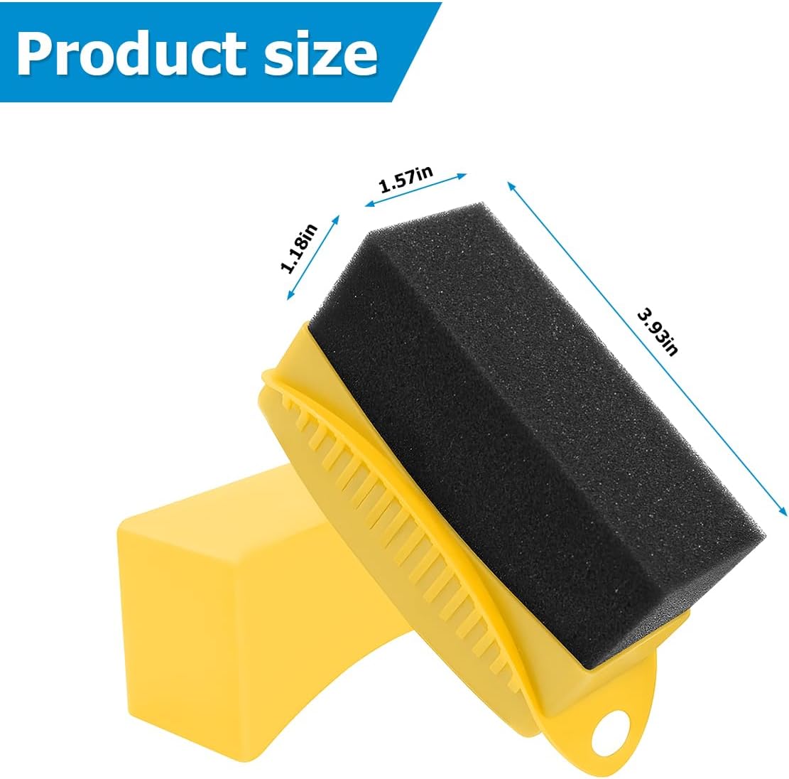 BESULEN 2 Pcs Tire Contour Dressing Applicator, Car Wheel Dressing Shine Sponge with Lid, Polishing Sponge Wax Buffing Pads for Auto, Foam Brush with Cover, Automotive Cleaning Accessories (Yellow)