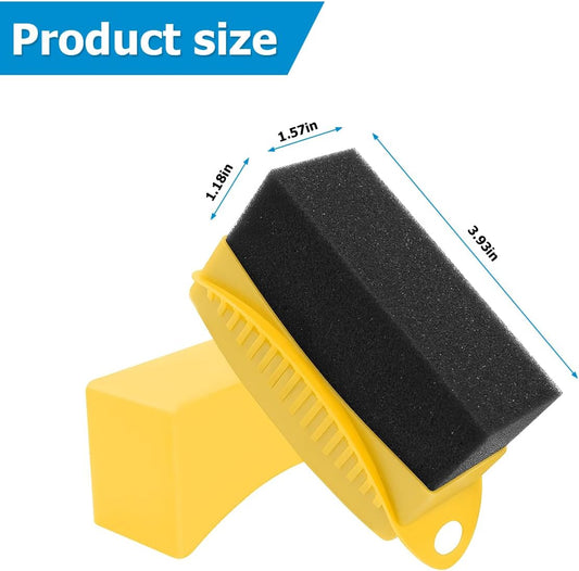 BESULEN 2 Pcs Tire Contour Dressing Applicator, Car Wheel Dressing Shine Sponge with Lid, Polishing Sponge Wax Buffing Pads for Auto, Foam Brush with Cover, Automotive Cleaning Accessories (Yellow)