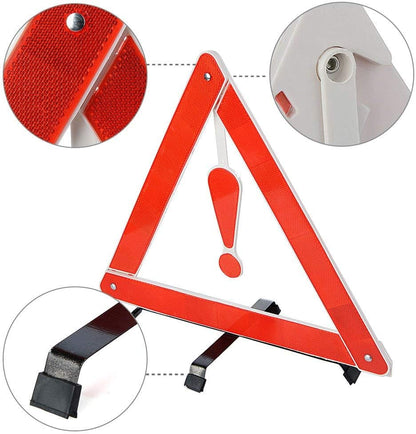 Triangle Reflector,Universal Foldable Emergency Car Truck Van Warning Triangle Signs Road Safety Reflective Exclamation Point Sign Triangle Warning Kit Tool with Carrying Case (1 Pack)