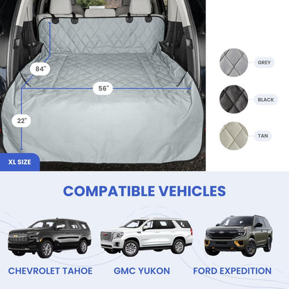 4Knines Split Cargo Liner for SUV – For Dogs & Pets, Heavy-Duty, Waterproof Trunk Mat & Cargo Cover – Fits 60/40 Split Bench & Armrest Pass-Through – Machine Washable, Non-Slip, Durable (Large, Black)