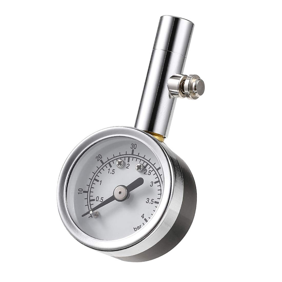 CZC AUTO Heavy Duty Tire Pressure Gauge Reader Checker 0-60PSI, ANSI B40.1 Accurate Mechanical Air Gage, Chrome Plated Single Chuck Dial Wheel Pressure Tester for Motorcycle Bike Car RV Bicycle