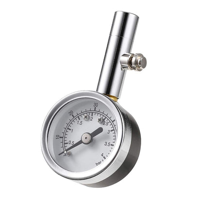 CZC AUTO Heavy Duty Tire Pressure Gauge Reader Checker 0-60PSI, ANSI B40.1 Accurate Mechanical Air Gage, Chrome Plated Single Chuck Dial Wheel Pressure Tester for Motorcycle Bike Car RV Bicycle