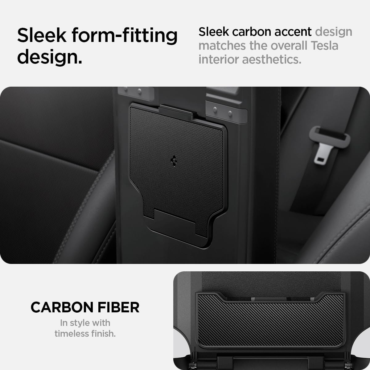 Spigen Center Console Organizer for Tesla Model Y Juniper (Only Premium & Performance 2026) and Model 3 Highland (Standard, Premium & Performance 2024/25/26) with Smooth Slide Technology - [Sliding]