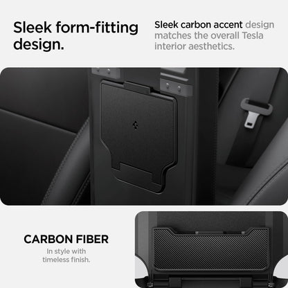 Spigen Center Console Organizer for Tesla Model Y Juniper (Only Premium & Performance 2026) and Model 3 Highland (Standard, Premium & Performance 2024/25/26) with Smooth Slide Technology - [Sliding]