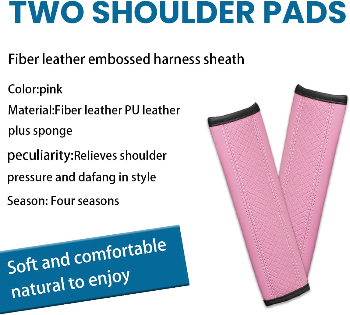 Osilly 2PCS Car Seat Belt Cover, Carbon Fiber Seatbelt Shoulder Protection, Soft Car Seat Belt Strap Cushion Protect Your Neck and Shoulder, Car Accessories Seat Belt Pad for Car Truck (Red)