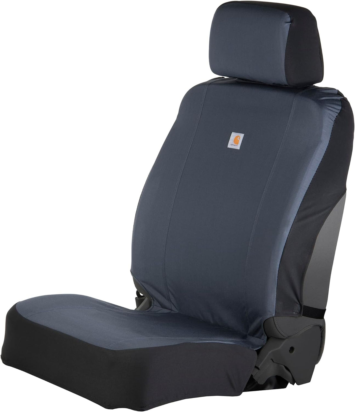 Carhartt Universal Nylon Duck Canvas Fitted Bucket Seat Cover, Durable Seat Protection with Rain Defender, Single, Black