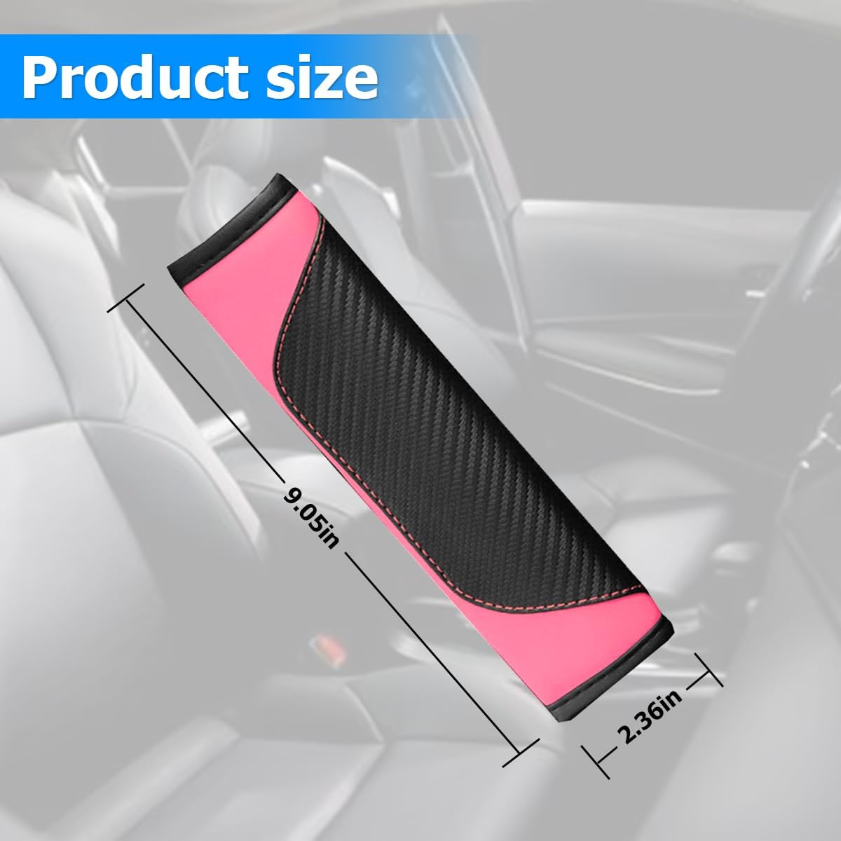 AUCELI 2PCS Car Seat Belt Cover, Carbon Fiber Seatbelt Shoulder Strap Covers, Breathable Leather Soft Harness Pad Protect Your Neck and Shoulder Compatible with Cars