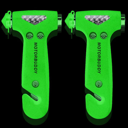 MOTORBUDDY 2-Pack Car Safety Hammer Seatbelt Cutter, Auto Emergency Escape Hammer with Window Glass Breaker and Seat Belt Cutter, Striking Red Escape Tool for Car Accidents