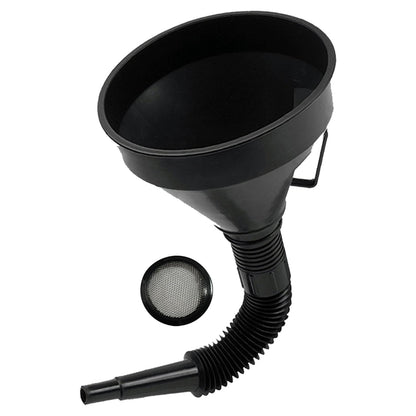 Flex Funnel - Wide Mouth Flexible Funnel with Handle, Automotive Funnels for Engine Oil, Liquid, Diesel, Kerosene,Gasoline (1PACK Black FUNNELS)