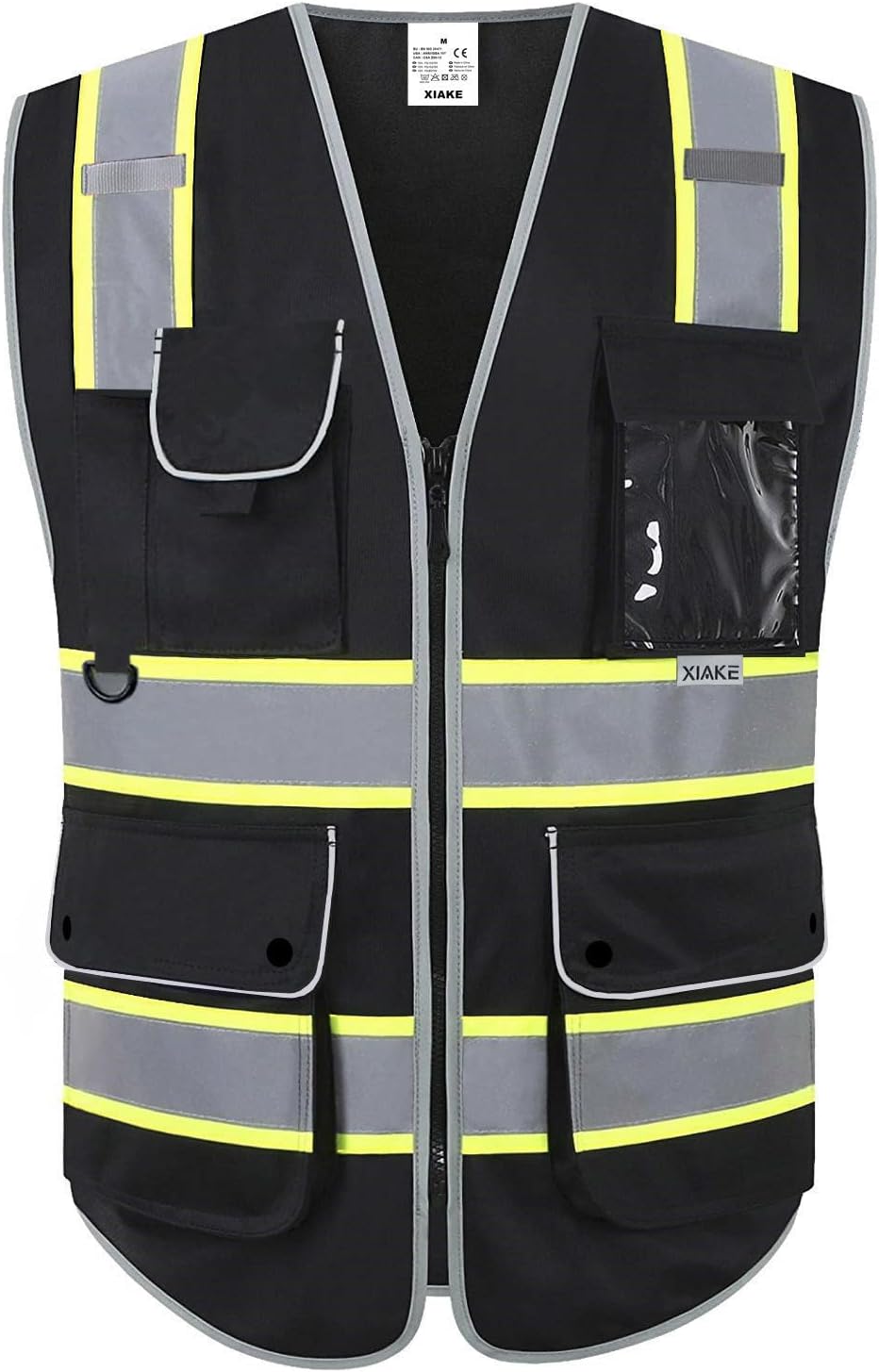 XIAKE Reflective Safety Vest for Men & Women High Visibility Class 2 Vest with Pockets Meets ANSI Standards