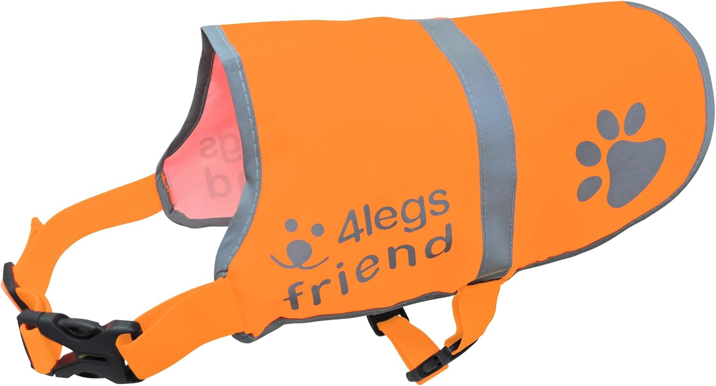 Safety Reflective Orange Vest - Side Release Buckles, High Visibility to Keep Your Dog Safe from Cars & Hunting Accidents