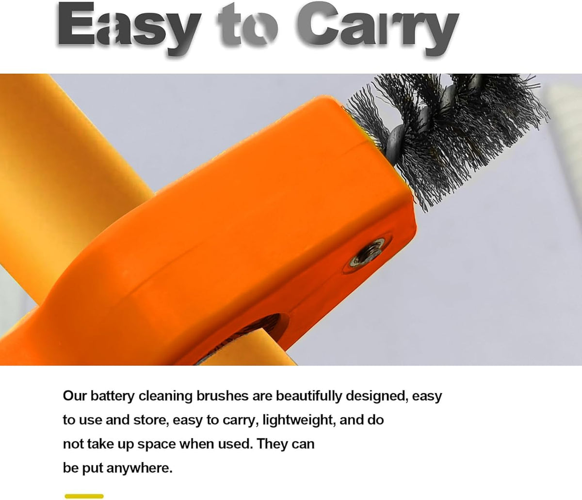4 in 1 Car Battery Cleaning Brush,Anti-Corrosion Battery Terminals,Copper Pipes Cleaner Brush Tool,Universal for Automotive and Marine for Plumbing Installation Soldering Brazing