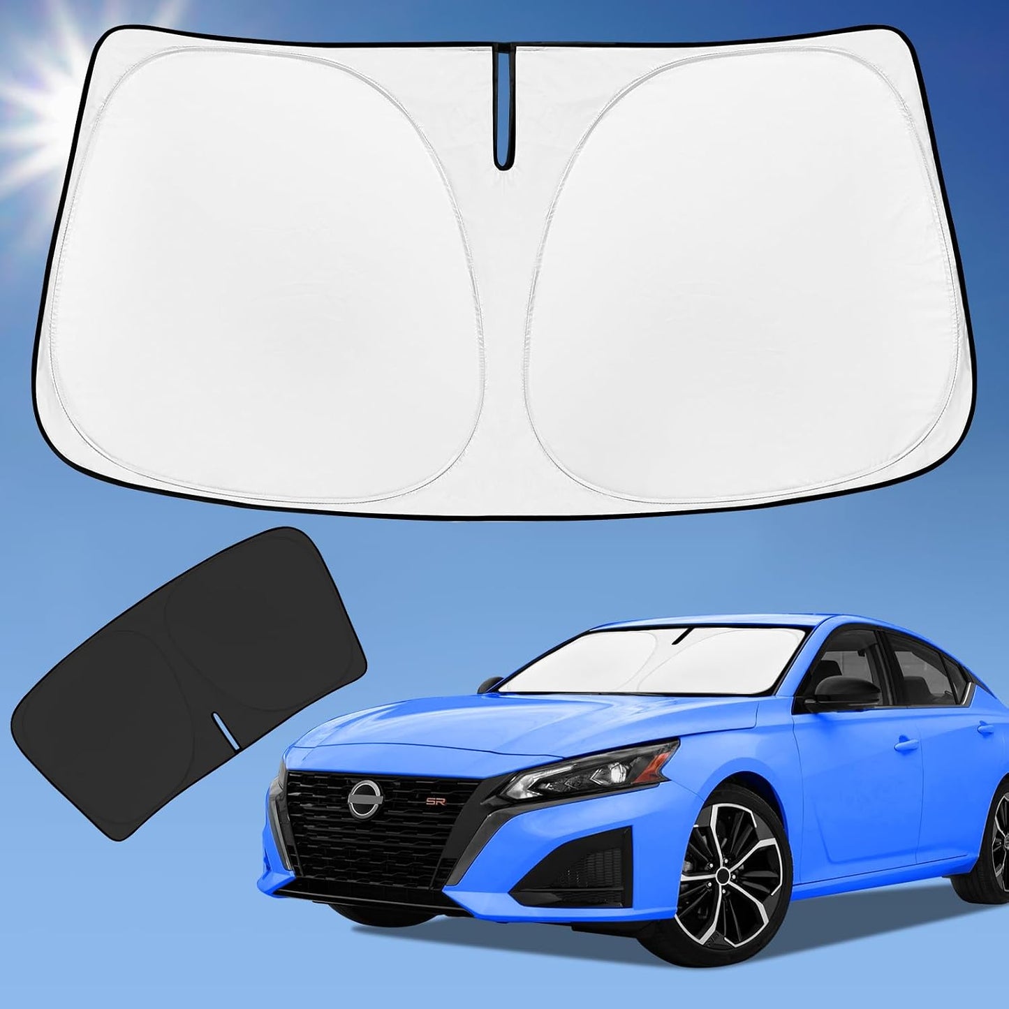 for Toyota Tacoma 2016-2023 2024 2025 2026 Sun Shade Sunshade Windshield Cover - 4 Layers Front Window Shade Custom Fit Tacoma 2Dr 4Dr Pickup Sun Visor 240T Shade Blocks UV Rays Car Accessories - Colors B
