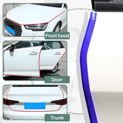 Osilly Car Door Edge Guards, 16Ft Rubber Seal Car Door Edge Trim, U Shape Door Edge Protector Guard, Aluminum Weather Proofing Automotive Door Edge Molding Protection for Most Car (Black)