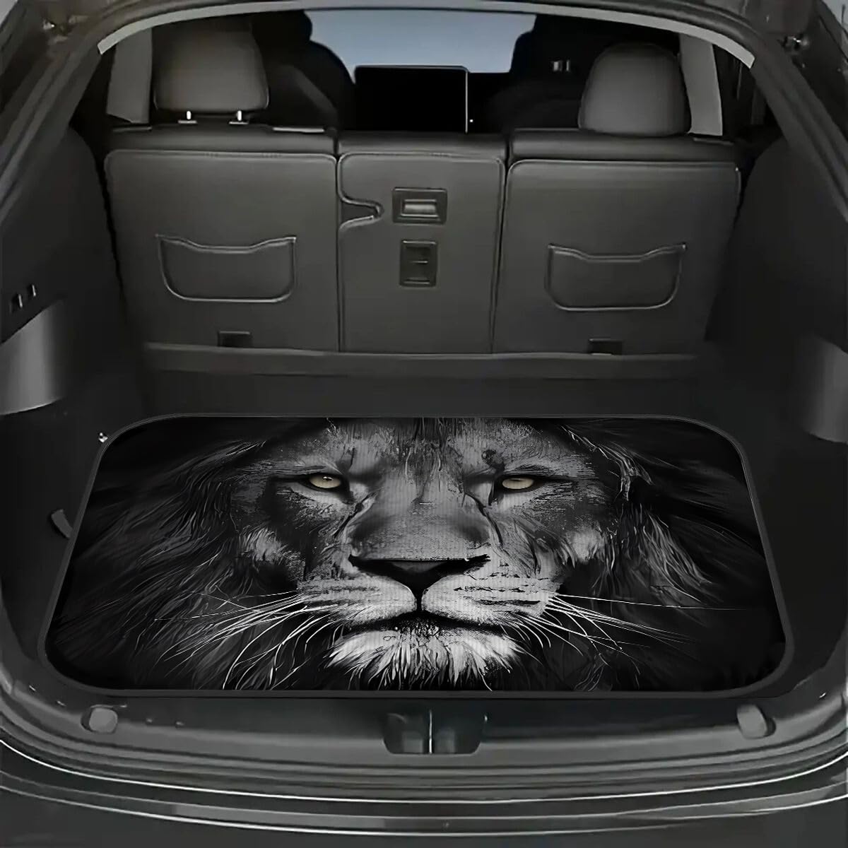 Universal Car Trunk Mat 29" x 39",Purple Colorful Flowers All Weather Trunk Protection Cargo Liner, Durable Cargo Mat Rear Trunk Liner,Stylish Vehicle Interior Accessories Suitable for Most Car Models